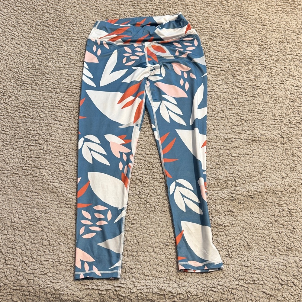 SHEIN Kids Leggings with Blue and Orange Print